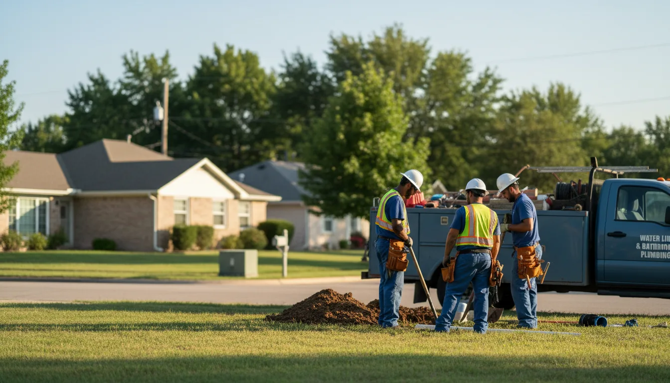 Residential water line and bathroom plumbing service in Galva, KS